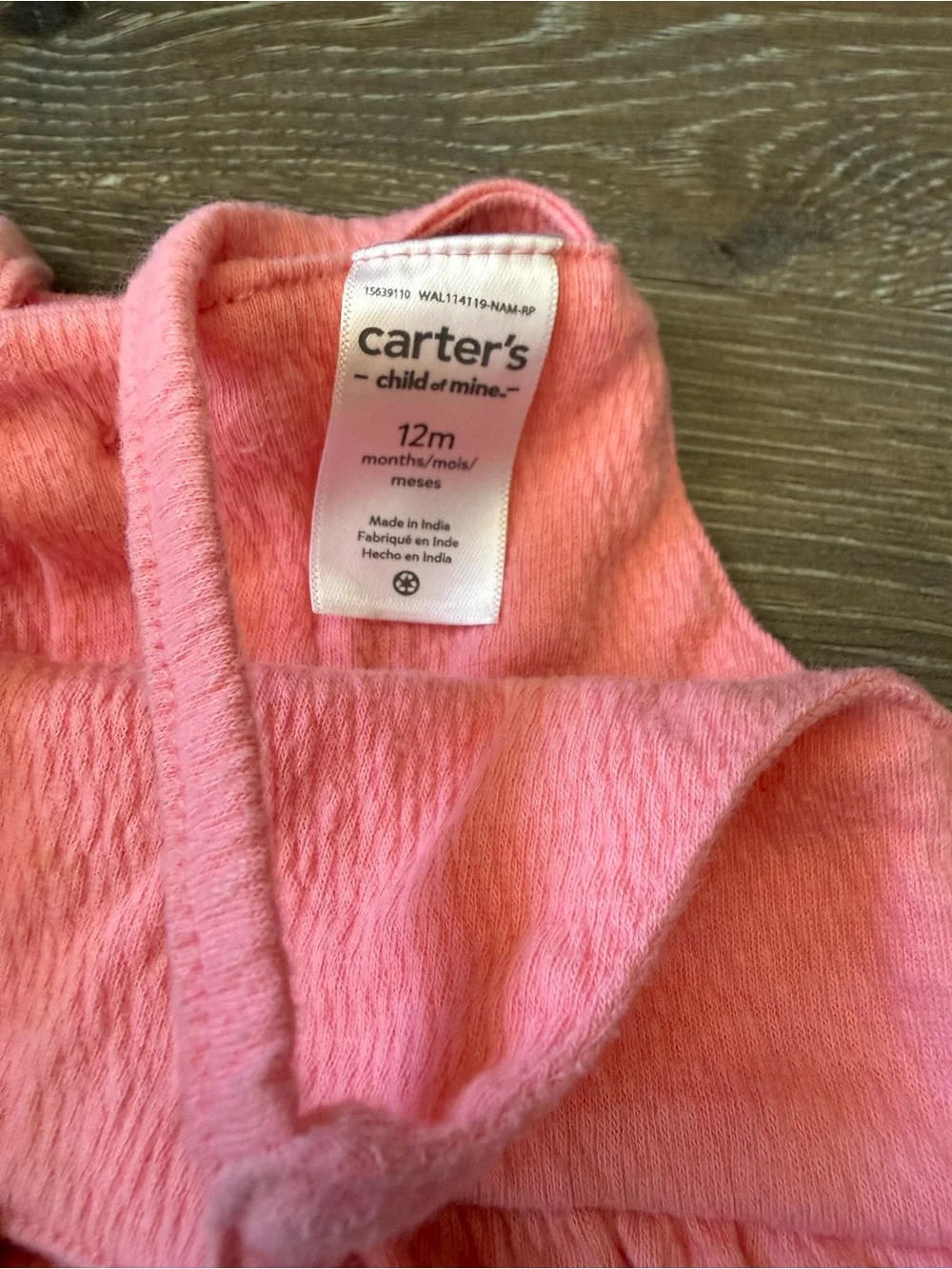 Carter's Coral Pink Baby Girls' Sleeveless Romper